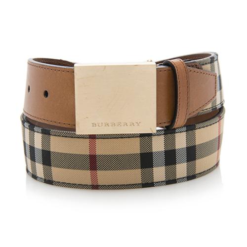 Burberry Horse Ferry Check Belt - Size 30 / 75, Burberry Accessories