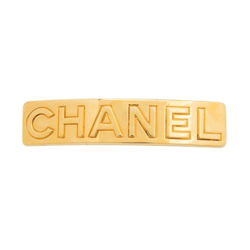 Chanel Metal Logo Barrette 