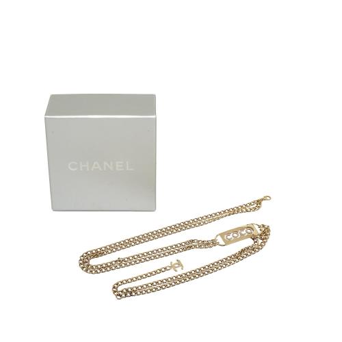 Chanel Rhinestone Coco Name Plate Chain-Link Belt - 35 89