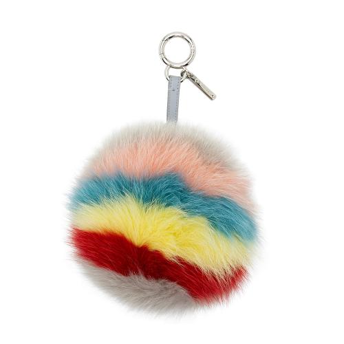 Fendi Fox Fur Rainbow Pom Pom Bag Charm - FINAL SALE