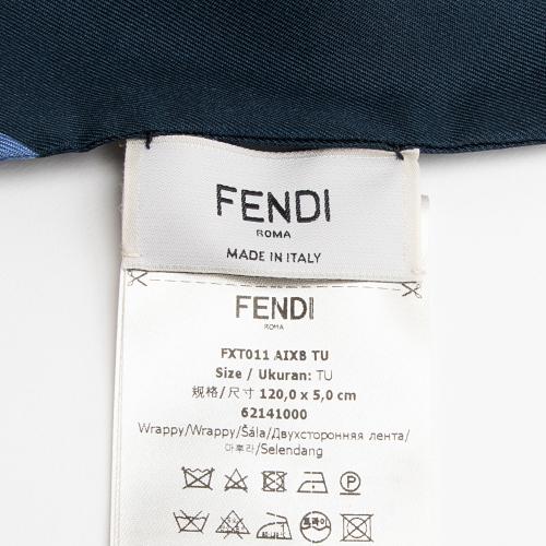 Fendi Silk Bandeau Wrappy Scarf