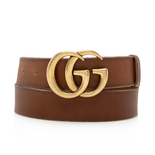 Gucci Distressed Leather GG Marmont Belt - Size 38 / 95