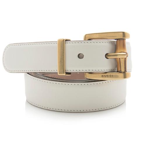 Gucci Leather Bamboo Buckle Belt - Size 32 / 80