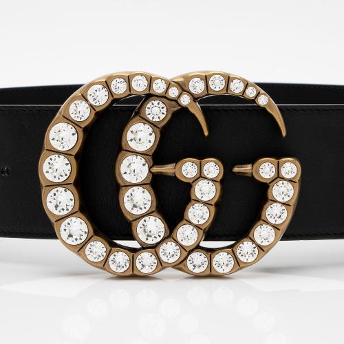 Gucci Leather Crystal GG Belt - Size 30 / 75