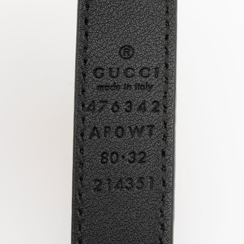 Gucci Leather Faux Pearl GG Belt - Size 32 / 80