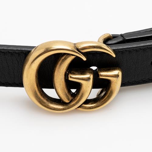 Gucci Leather GG Marmont Slim Belt - Size 26 / 65