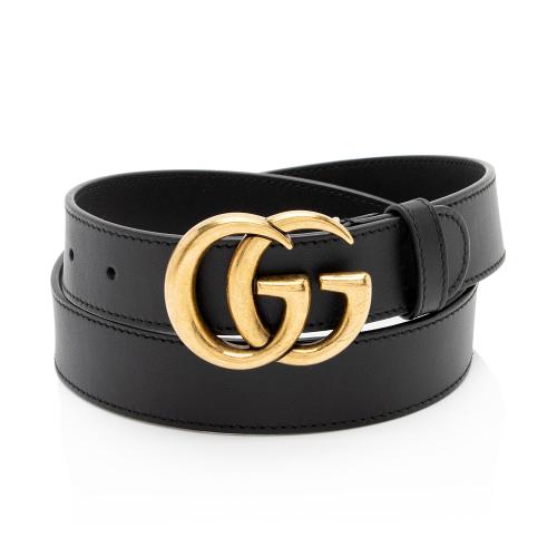 Gucci Leather GG Marmont Slim Belt - Size 32 / 80