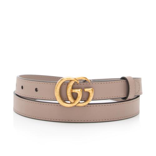 Gucci Leather GG Marmont Slim Belt - Size 34 / 85