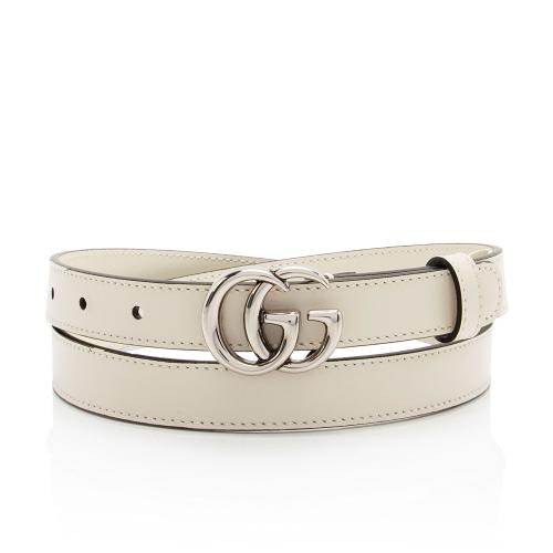 Gucci Leather GG Marmont Slim Belt - Size 34 / 85