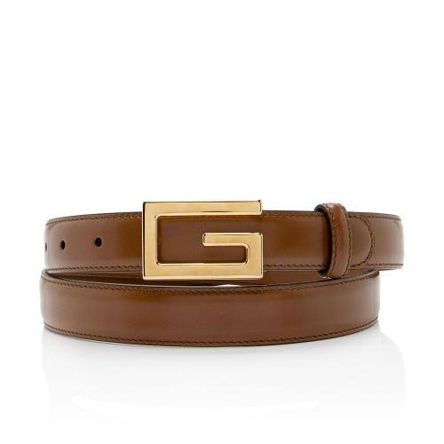 Gucci Leather Square G Slim Belt - Size 40 / 100