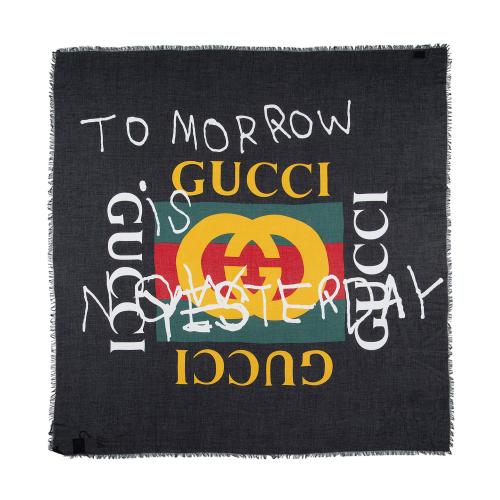 Gucci Modal Silk Tomorrow Is Now Yesterday 140cm Shawl