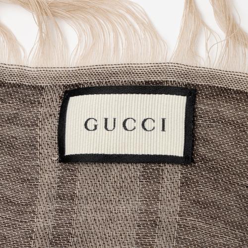 Gucci Silk Wool Monogram Diamante 140cm Shawl