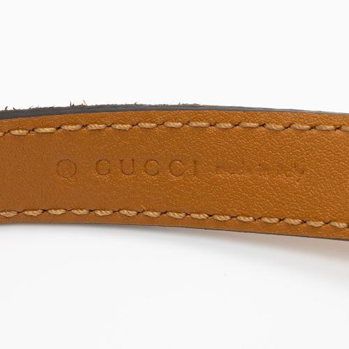 Gucci Suede Torchon GG Skinny Belt - Size 28 / 71
