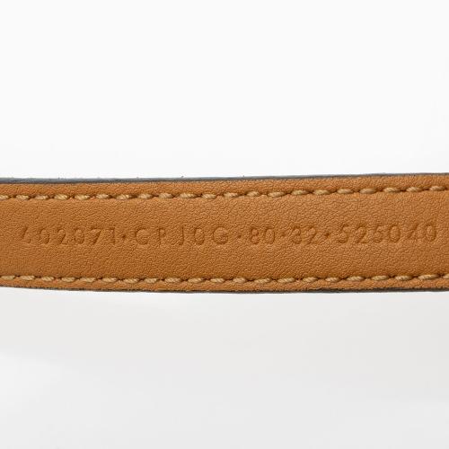 Gucci Suede Torchon GG Skinny Belt - Size 32 / 80