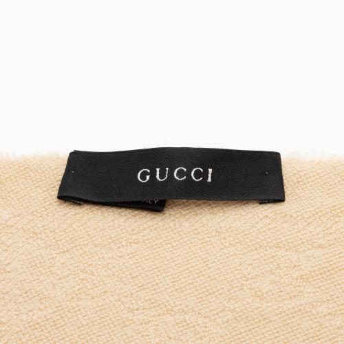 Gucci Wool Silk GG Jacquard Scarf