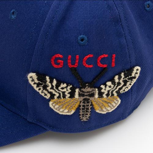 Gucci X MLB NY Yankees Cotton Embroidered Moth Baseball Hat - Size S
