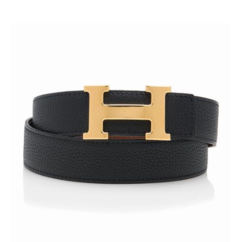 Hermes Togo Epsom Leather 32mm Reversible H Belt - Size 36 / 90, Hermes  Accessories