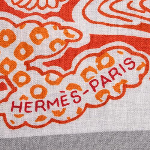 Hermes Cashmere Silk Bingata 140cm Shawl