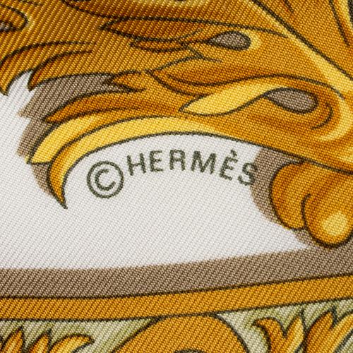 Hermes Silk Courbettes e Carioles 90cm Scarf