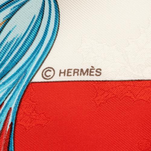 Hermes Silk Plumes et Grelots 90cm Scarf