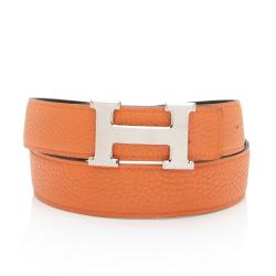 Hermes Togo Epsom Constance 32mm Reversible H Belt - Size 34 / 85