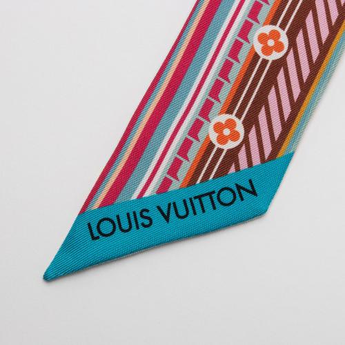 Louis Vuitton LOUIS VUITTON Scarf Muffler Monogram Women's Silk Bandeau BB  Ultimate Noir Black Pink M76676 Chain Padlock Color