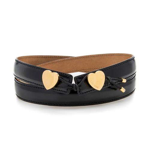 Moschino Leather Double Heart Belt - Size 44 / 110