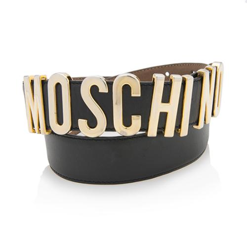 Moschino Vintage Leather Logo Belt - Size 42 / 107
