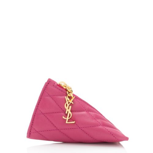 Saint Laurent Quilted Lambskin Triangle Charm