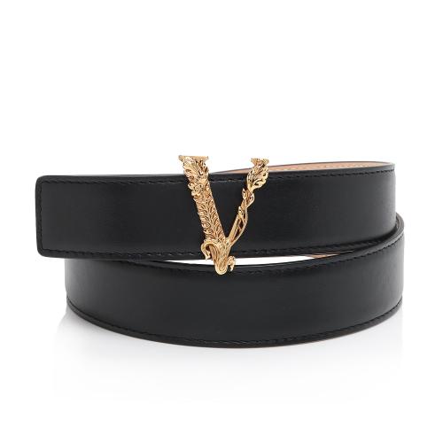 Versace Leather Virtus Belt - Size 30 / 75