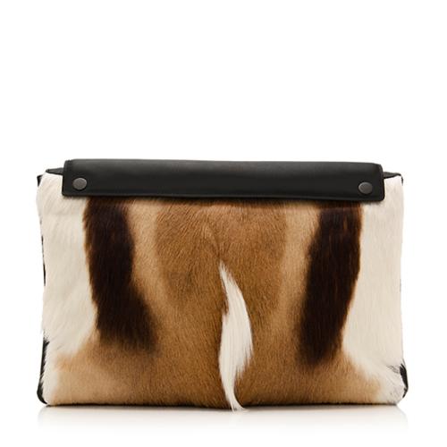 3.1 Phillip Lim Antelope Fur & Leather Portfolio Clutch