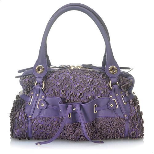 Alessandro Dell Acqua Large Leather and Lace Satchel Handbag