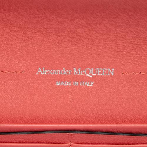Alexander McQueen Croc Embossed Leather Skull Wallet On Chain Bag