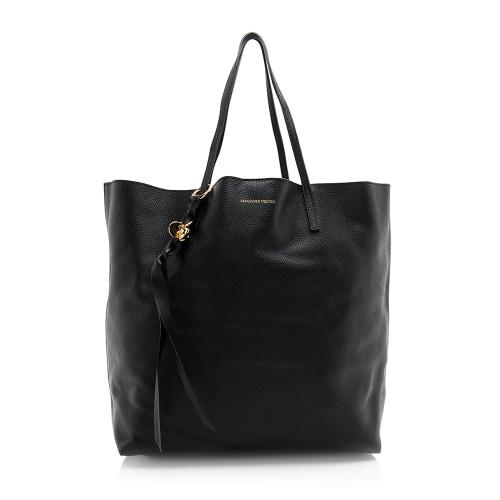 Alexander McQueen Grained Leather Skull Large Shopper Tote