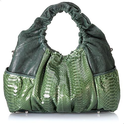 BE & D Python Cosette Satchel Handbag