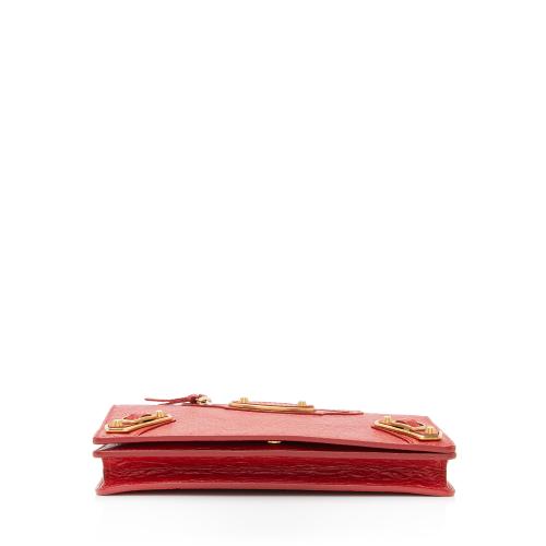 Balenciaga Agneau Metallic Edge Wallet on Chain Bag