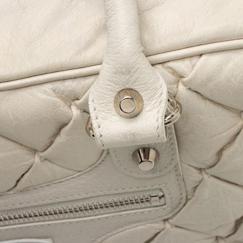 Balenciaga Chevre Quilted Matelasse Leather Boston Bag