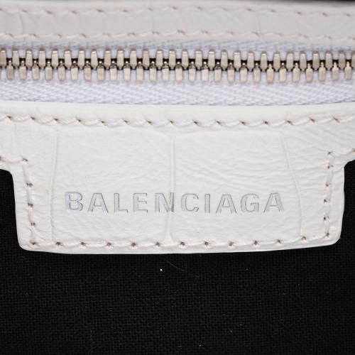 Balenciaga Croc Embossed Crystal Le Cagole XS Bucket Bag