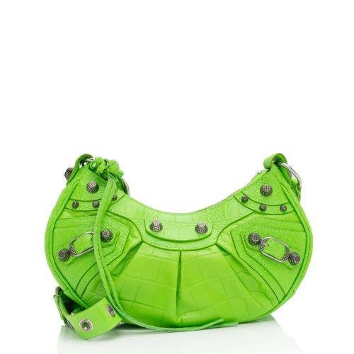 Balenciaga Croc Embossed Le Cagole XS Shoulder Bag