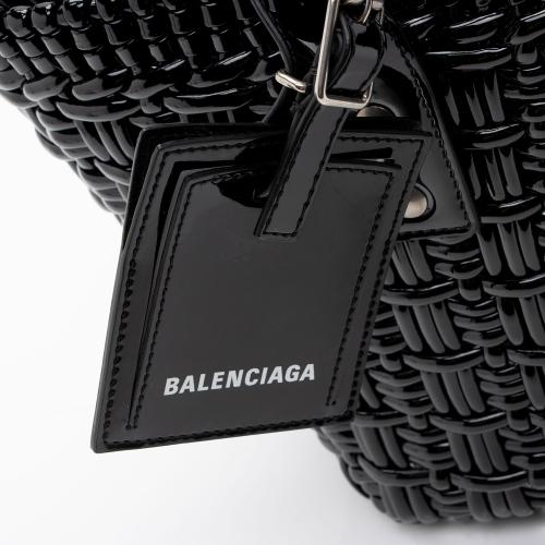 Balenciaga Faux Patent Leather Bistro Panier XS Tote