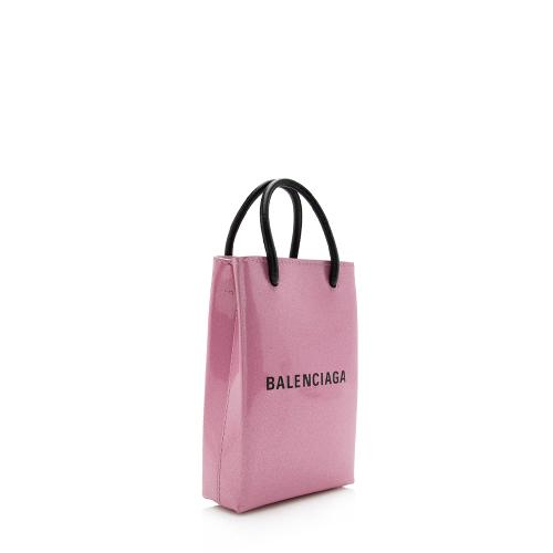Balenciaga Glitter Patent Leather Phone Holder Crossbody Bag
