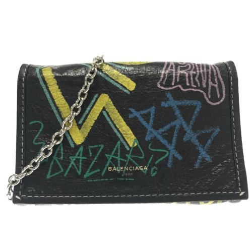 Balenciaga Graffiti Bazar Wallet on Chain | Balenciaga Handbags