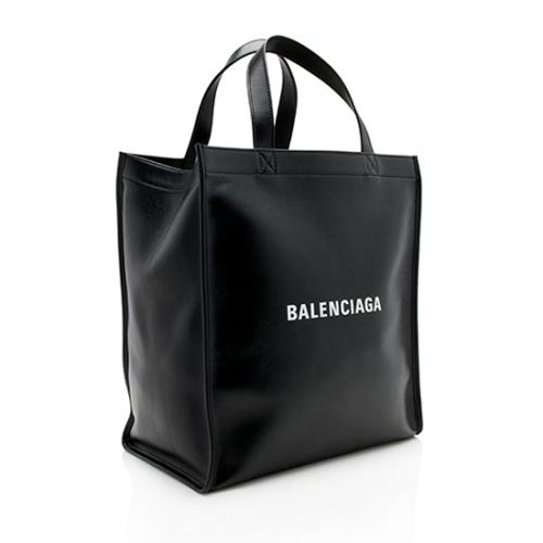 Balenciaga Leather Logo Market Tote
