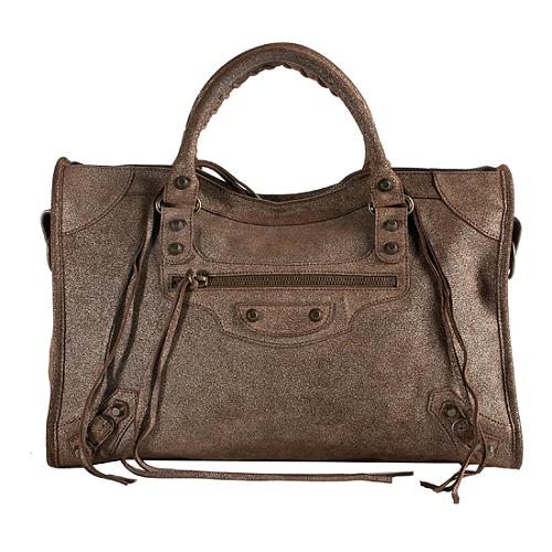 Balenciaga Limited Edition Craquele City Satchel Handbag