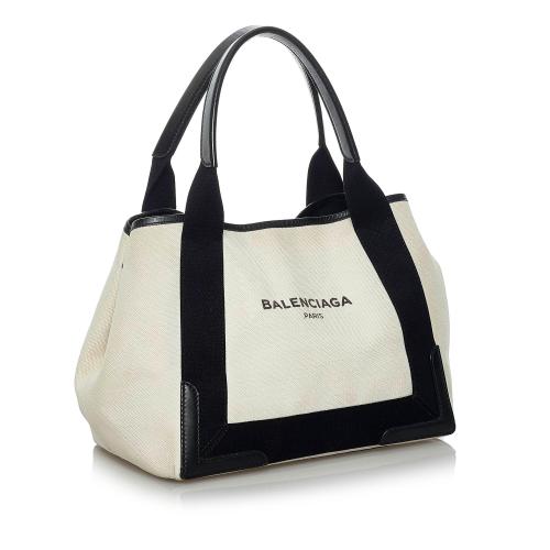 Balenciaga Navy Cabas Canvas Handbag | Balenciaga Handbags | Bag