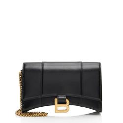 Balenciaga Shiny Calfskin Hourglass Wallet on Chain Bag