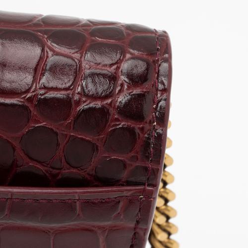 Balenciaga Shiny Croc Embossed Calfskin Hourglass Chain Bag