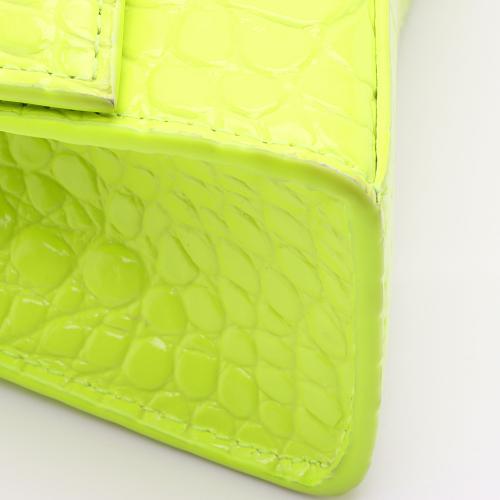 Balenciaga Shiny Croc Embossed Calfskin Hourglass XS Top Handle