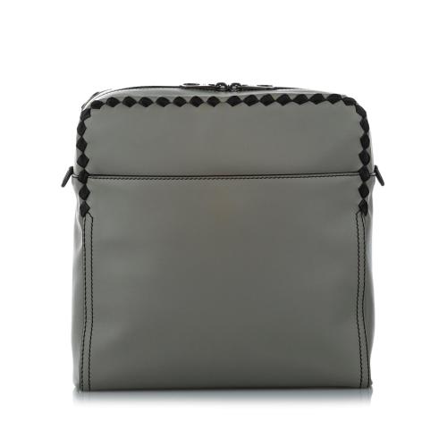 Bottega Veneta Intrecciato Checker Pilot Leather Crossbody Bag