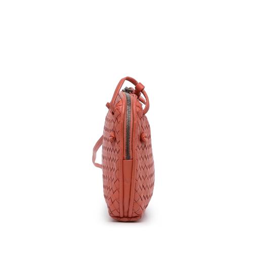 Red Bottega Veneta Intrecciato Nodini Crossbody Bag